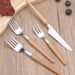 Solid Wood High-end Wooden Handle Western Steak Knife Fork Spoon Stainless Steel Cutlery Three-piece Set For Home Use_maomaolike.com