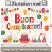 Italian Happy Birthday Banner - 2D Flat Polyester Backdrop, Wall Hanging Photo Props, Birthday Party Supplies_maomaolike.com
