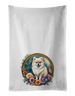 Pomeranian And Flowers Kitchen Towel Set Of 2 White Dish Towels Decorative Bathroom Hand Towel For Hand, Face, Hair, Yoga, Tea, Dishcloth, 19 X 28", White_maomaolike.com