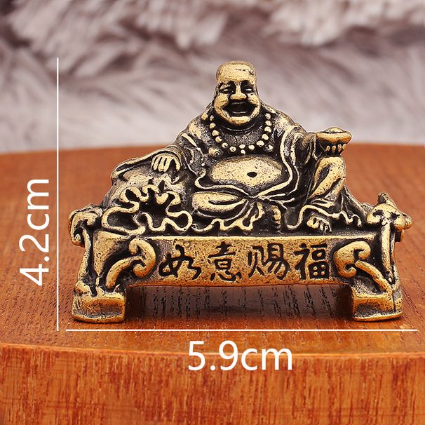Brass Maitreya Statue Ruyi Blessing Shop Ancestral Hall Worship Smiling Offering Buddha Gift Ornament Wholesale_maomaolike.com