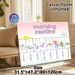 Morning Routine Painting Poster, Pastel Cartoon Style Morning Tasks Checklist Poster, Assists In Building Consistent Morning Habits, Ideal For Home_maomaolike.com