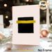 Minimalist Abstract Geometric Painting Poster, Bold Black Brushstroke Square With Yellow Stripe Poster, Sleek Modern Wall Decor Ideal For Living Room_maomaolike.com