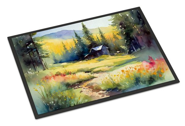 Montana Bitterroot In Watercolor Doormat Front Door Mat Indoor Outdoor Rugs For Entryway, Non Slip Washable Low Pile, 24H X 36W_maomaolike.com