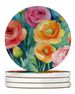 Ranunculus In Watercolor Large Sandstone Coasters Pack Of 4 Absorbent Round Coasters Decor Gifts For Men Or Women, 4 In, Multicolor_maomaolike.com