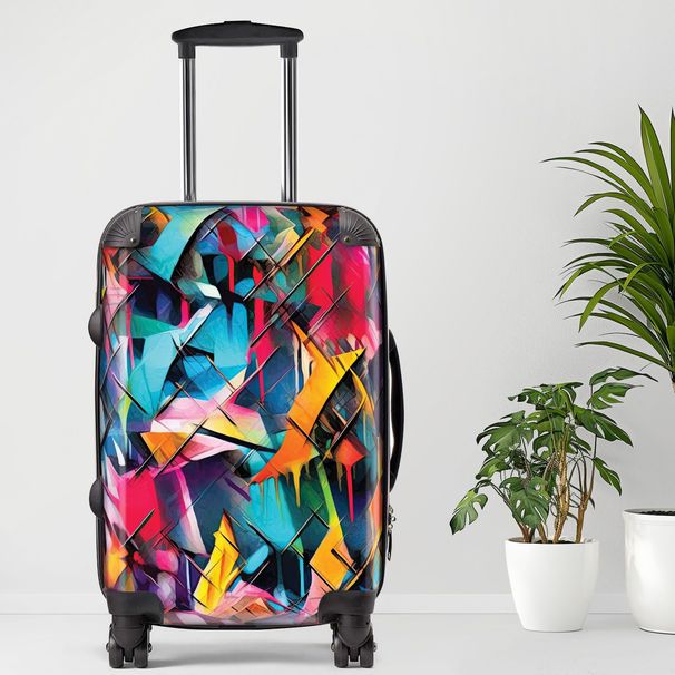 Graffiti4 Luggage, 20/24/28 Inch Luggage, Carry-On, Custom Luggage, Luggage Set, Suitcase, Travel, Vacation, Cabin Suitcase, Custom Suitcase, Personalized Luggage_maomaolike.com