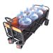 Big Large Capacity Folding Cart Extra Long Extender Wagon Cart Folding Wagon Garden Shopping Beach Cart (black + Orange)_maomaolike.com