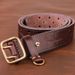 HOT Double-pin Copper Buckle Fashion Belt Retro First Layer Pure Cowhide Jeans with Genuine Leather Stylish Men's Belts_maomaolike.com