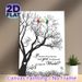 Tree With Birds & Romantic Poem Painting Poster, Minimalist Silhouette Bare Tree With Vibrant Birds And Lyrical Verse Poster, Delivers Tranquil Warm_maomaolike.com