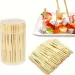 100pcs/500pcs Bamboo Fork - 9Cm/3.54In, Disposable Double Prong Fruit Tail Forks_maomaolike.com