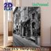 Vintage European Alley Painting Poster, Monochrome Old Town Street Scene Poster, Nostalgic Classic Design Brings Serene Ambiance Ideal For Living_maomaolike.com