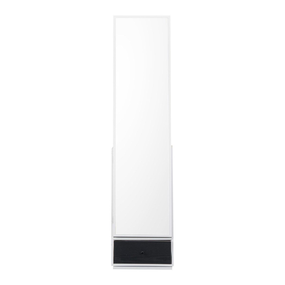 VEVOR Mirror Jewelry Cabinet 360° Swivel Standing Mirror With Storage White_maomaolike.com