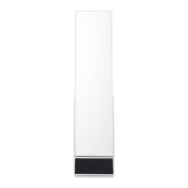 VEVOR Mirror Jewelry Cabinet 360° Swivel Standing Mirror With Storage White_maomaolike.com
