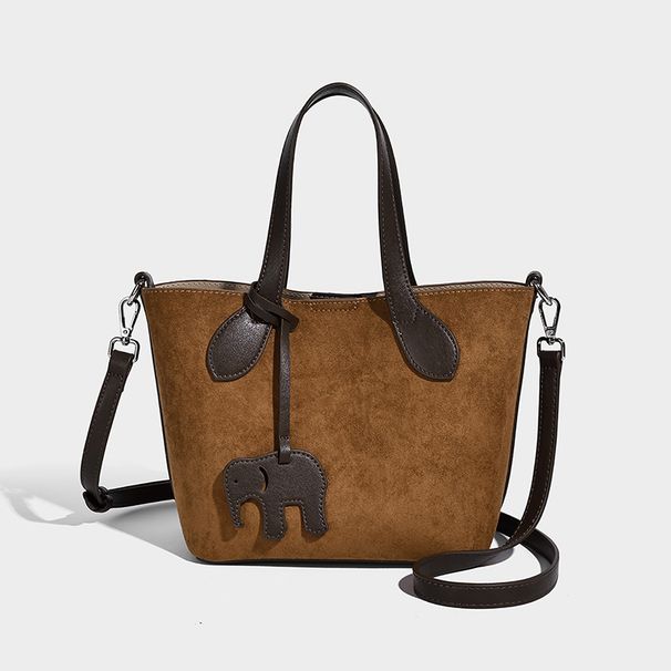 Unique Suede-feel Basket Bucket Bag, 2026 Autumn/winter New Niche Handbag, High-end Crossbody Bag_maomaolike.com