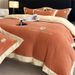 Winter Thickened Milk Velvet Four-Piece Set Coral Simple Solid Color Embroidered Duvet Cover Bed Sheet Double-Sided Fleece Bedding_maomaolike.com