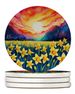 Colorful Daffodils Large Sandstone Coasters Pack Of 4 Absorbent Round Coasters Decor Gifts For Men Or Women, 4 In, Multicolor_maomaolike.com