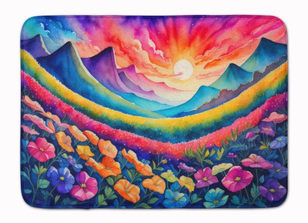 Petunias In Color Memory Foam Kitchen Mat Machine Washable Anti-Fatigue Mat Cushion Comfort Bath Mat Or Kitchen Rug_maomaolike.com
