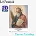 St. Barnabas Religious Painting Poster, Realistic Soft-toned Portrait Of The Apostle With Halo, Palm Frond And Book Poster, Inspirational Spiritual_maomaolike.com