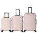 Luggage Sets ABS Hardshell 3pcs Luggage, Lightweight Durable Suitcase Sets Spinner Wheels Suitcase 20''24''28'' (PINK)_maomaolike.com