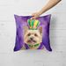 Cairn Terrier King Of Mardi Gras Throw Pillow Machine Washable, Indoor Outdoor Decorative Pillow For Couch, Bed Or Patio, 18Hx18W_maomaolike.com