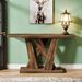 Console Table, Farmhouse Entryway Table With Geometric Base_maomaolike.com