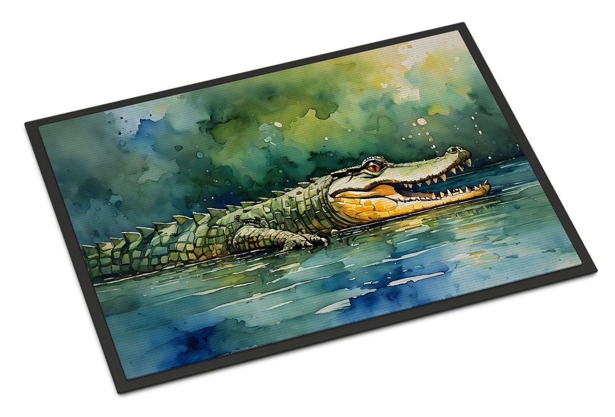 Crocodile Doormat Front Door Mat Indoor Outdoor Rugs For Entryway, Non Slip Washable Low Pile, 24H X 36W_maomaolike.com