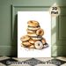 Bagel Themed Painting Poster, Warm-toned Watercolor Stacked Assorted Bagels Poster, Brings Cozy Culinary Vibe, Ideal For Kitchen And Dining Area_maomaolike.com