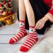 Christmas socks bright red socks cartoon striped women's socks three-dimensional ear socks_maomaolike.com