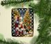 Beagle And Santa Claus Porcelain Ornament Christmas Tree Hanging Decorations For Home Christmas Holiday, Rectangle, Gift, Multicolor_maomaolike.com