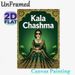 Kala Chashma Themed Painting Poster, Luxurious Indian Traditional Style Poster, Elegant Figure In Emerald Lehenga With Gold Embroidery And Lotus_maomaolike.com