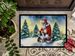 Sheltie And Santa Claus Doormat Front Door Mat Indoor Outdoor Rugs For Entryway, Non Slip Washable Low Pile, 24H X 36W_maomaolike.com
