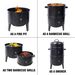 Charcoal Smoker Grill Wood Smoker Grills Outdoor Cooking 16 Inch Vertical Smoker Portable BBQ Grill For Camping, Black_maomaolike.com