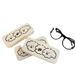 Unisex Cream color three puppy glasses case cute high appearance level Advanced sense student myopia mirror case_maomaolike.com