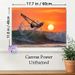 Windsurfing Themed Painting Poster, Vibrant Sunset Seascape Poster, Dynamic Windsurfing Action Against Warm Orange Sunset, Brings Energetic Coastal_maomaolike.com