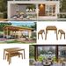 3 Pieces Acacia Wood Table Bench Dining Set For Outdoor & Indoor Furniture With 2 Benches, Picnic Beer Table For Patio, Porch, Garden, Poolside, Natural_maomaolike.com
