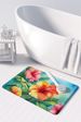 Hawaii Hawaiian Hibiscus In Watercolor Memory Foam Kitchen Mat Machine Washable Anti-Fatigue Mat Cushion Comfort Bath Mat Or Kitchen Rug_maomaolike.com