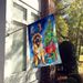 Leonberger Christmas Reindeer House Flag Large Porch Sleeve Pole Decorative Outside Yard Banner Artwork Wall Hanging, Polyester, House Size, Multicolor_maomaolike.com