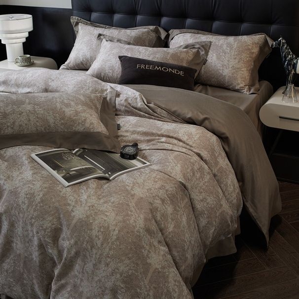 Light Luxury Autumn Winter 120S Tencel Brushed Four-Piece Set Pure Cotton Retro American Style Duvet Cover Bed Sheet Thickened War_maomaolike.com