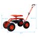 Rolling Garden Scooter Garden Cart Seat With Wheels And Tool Tray, 360 Swivel Seat,Red---refurbished_maomaolike.com