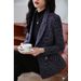 Women's Clothing loose all-match elegant Plaid casual slimming suit top_maomaolike.com