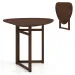 31.5" Small Folding Dining Table, Walnut Solid Wood Foldable Kitchen Table For 2 People_maomaolike.com