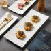 Pure White High-End Ceramic Rectangular Sushi Sashimi Western Cake Snack Plate Restaurant Tableware_maomaolike.com