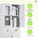 Tall Bathroom Storage Cabinet, Cabinet With Four Doors And Drawers, Adjustable Shelf, MDF Board_maomaolike.com