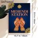 Mehendi Station Painting Poster, Elegant Traditional Indian Henna Art Poster, Ornate Golden Mandala & Henna Hand Design, Cultural Decor Ideal For_maomaolike.com
