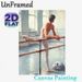 Male Ballet Dancer Painting Poster, Warm Impressionist-style Barre Stretching Scene Poster, Graceful Artistic Wall Decor Suitable For Dance Studio_maomaolike.com