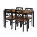 Eco-Friendly Solid Wood Dining Set - Sustainable Home & Restaurant Furniture With Black Metal Accents, Light Brown_maomaolike.com