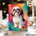 Shih Tzu Dog Painting Poster, Vibrant Abstract Brushstroke Style Poster, Captivating Canine Portrait Artwork, Ideal For Living Room, Bedroom And Pet_maomaolike.com