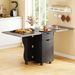 Folding Dining Table 3-in-1 Space-Saving Drop Leaf Kitchen Table With Lockable Wheels For The Kitchen, Dining Area, Workshop And Home Office_maomaolike.com