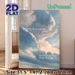 Cloudy Sky With Inspirational Quote Painting Poster, Soft-hued Dreamy Cloudscape Poster, Soothing Artwork With Reflective Poetic Words, Ideal For_maomaolike.com