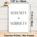 Serenity In Sobriety Themed Painting Poster, Minimalist Black & White Typography Poster, Calming Inspirational Quote Decor Ideal For Bedroom, Living_maomaolike.com