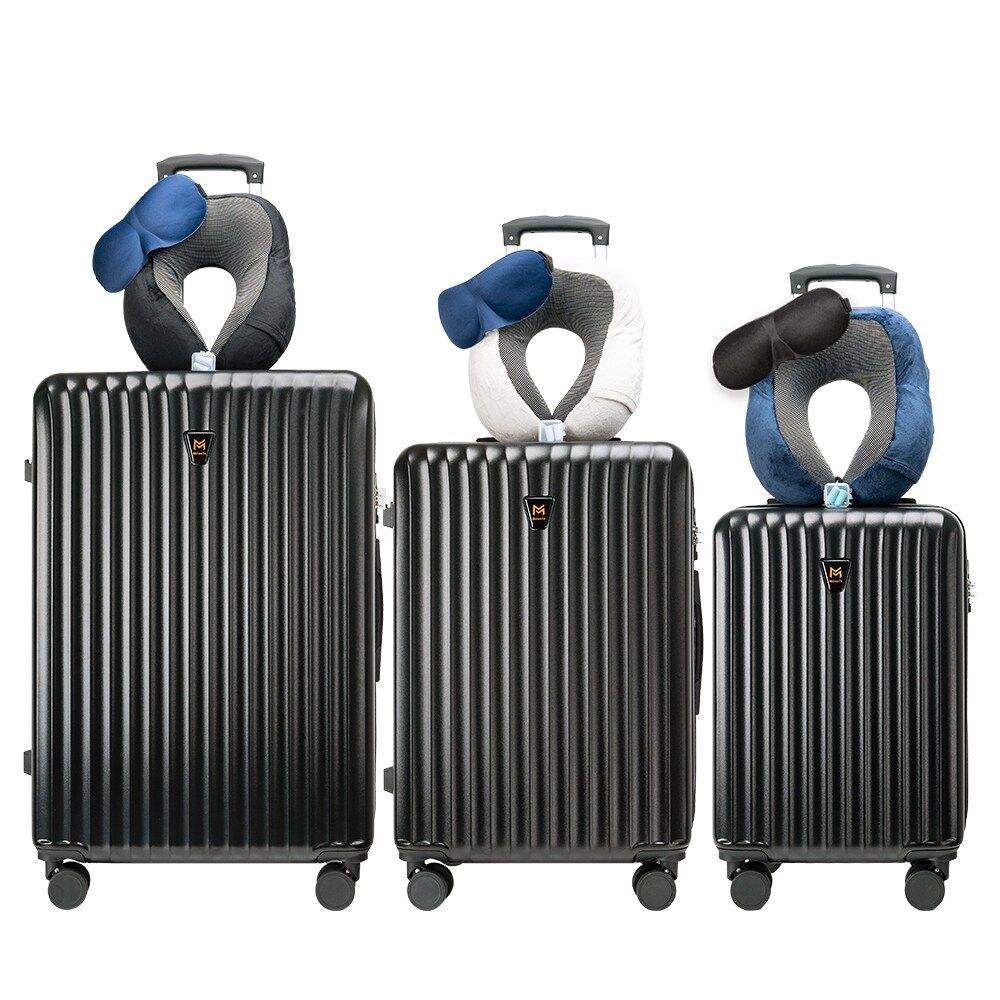 3pcs Luggage Set – Sturdy Hard Shell Suitcase Set, Double Spinner Wheels, Large Capacity Travel Trolley Case, Includes 3pc U-Shaped Travel Pillow Set, Ideal For Business & Leisure Travel_maomaolike.com